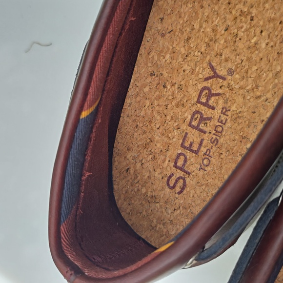Sperry Top Sider Tobacco Brown Leather 2 Eye Boat Shoe Moc  Mens 10.5 main image 5